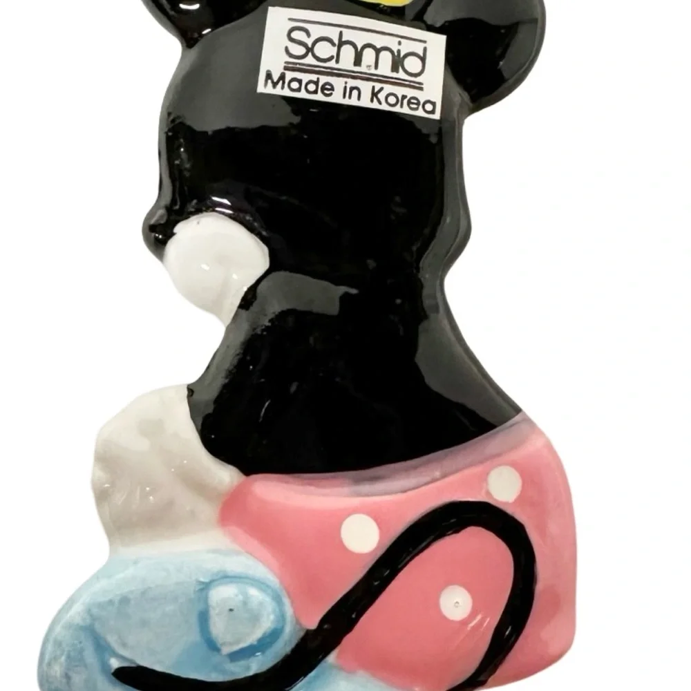 Disney RARE Schmid Minnie Mouse Christmas Ornament Ceramic Porcelain Figurine - Picture 2 of 6